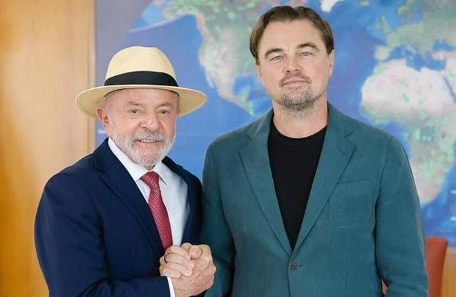 Leonardo DiCaprio se encontra com Lula no Brasil sete anos após acusação sem provas de Bolsonaro