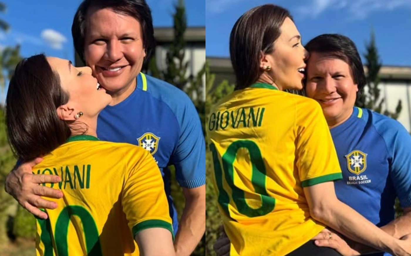 Esposa de Giovani diz que sertanejo saiu para fazer show e surgiu em festa com outra: 'Levou mulher para nossa casa de campo'